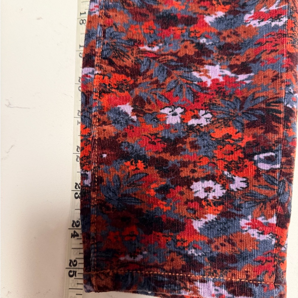 Pilcro & the Letterpress Size 29 High Rise Skinny Pants Floral Corduroy Stretchy - Picture 10 of 12